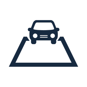 Ícone de carro estacionado em vaga demarcada