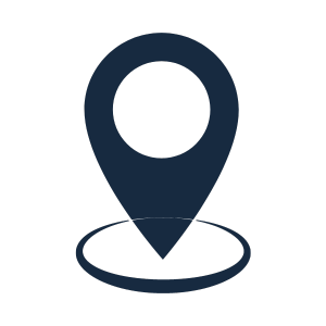 Ícone de marcador de localização azul escuro com fundo transparente